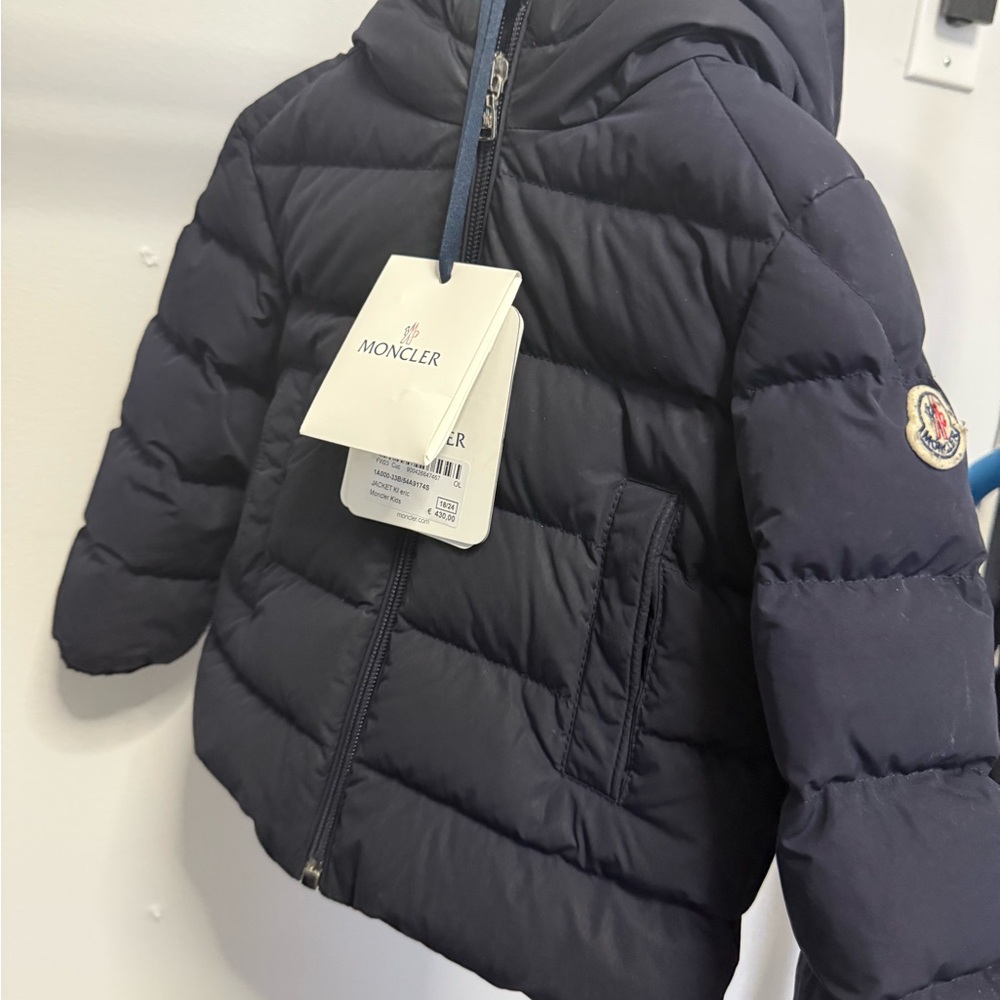 18-24M Moncler Navy Hooded Puffer Jacket